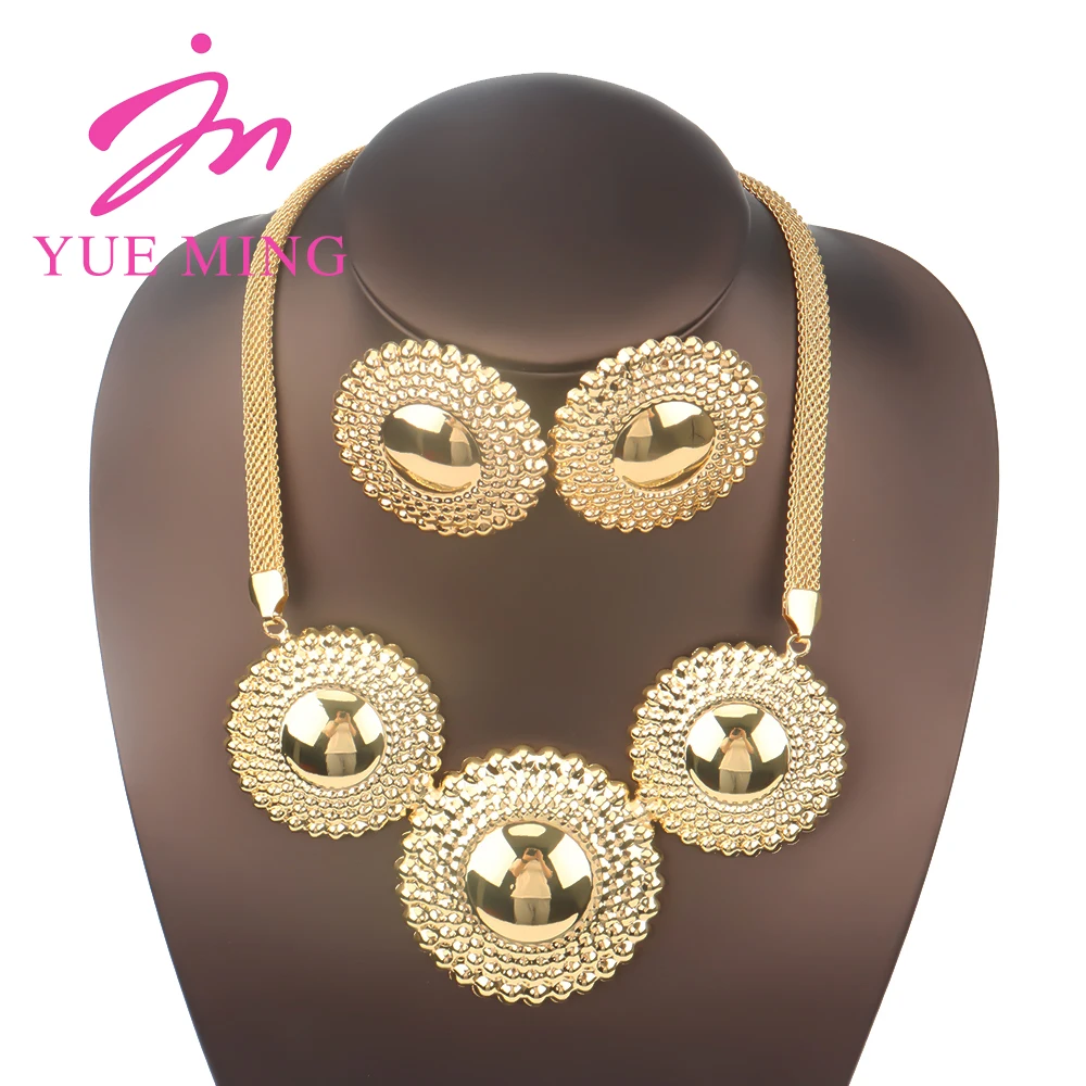 

Dubai Jewelry Sets For Women Gold Plated Eearrings Necklace For Women Jewelry Set Ladies Banquet Dating Wedding Jewelry Gift