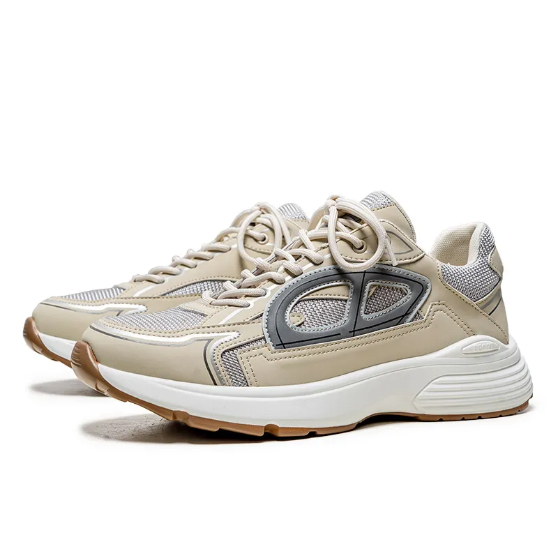 

Spring Mens Black Leisure Sport Shoes Europe Fashion Designer Mesh Breathable Casual Height Increasing Unisex Size 37-44 ERRFC