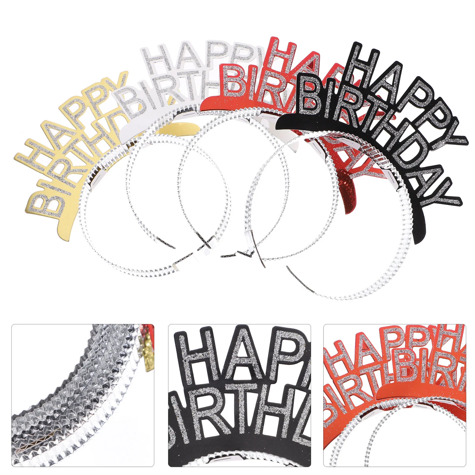 

8pcs Creative Decorative Delicate Paper Kids Birthday Headpiece Holiday Headbands Adults Birthday Headbands