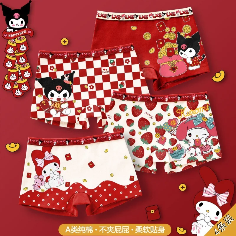 Kuromi Sanrio детское нижнее белье из чистого хлопка милые дышащие антибактериальные