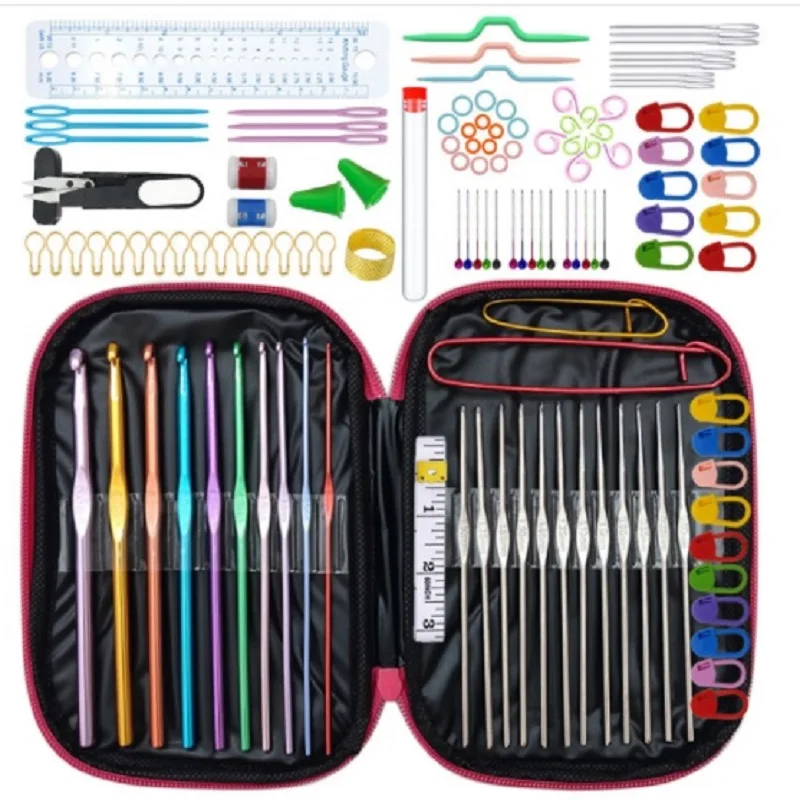 

12-127pcs Crochet Hooks Set,2mm(B)-10mm(N) Ergonomic Crochet Hooks Kit with Case Extra Long Crochet Needles Freeshipping