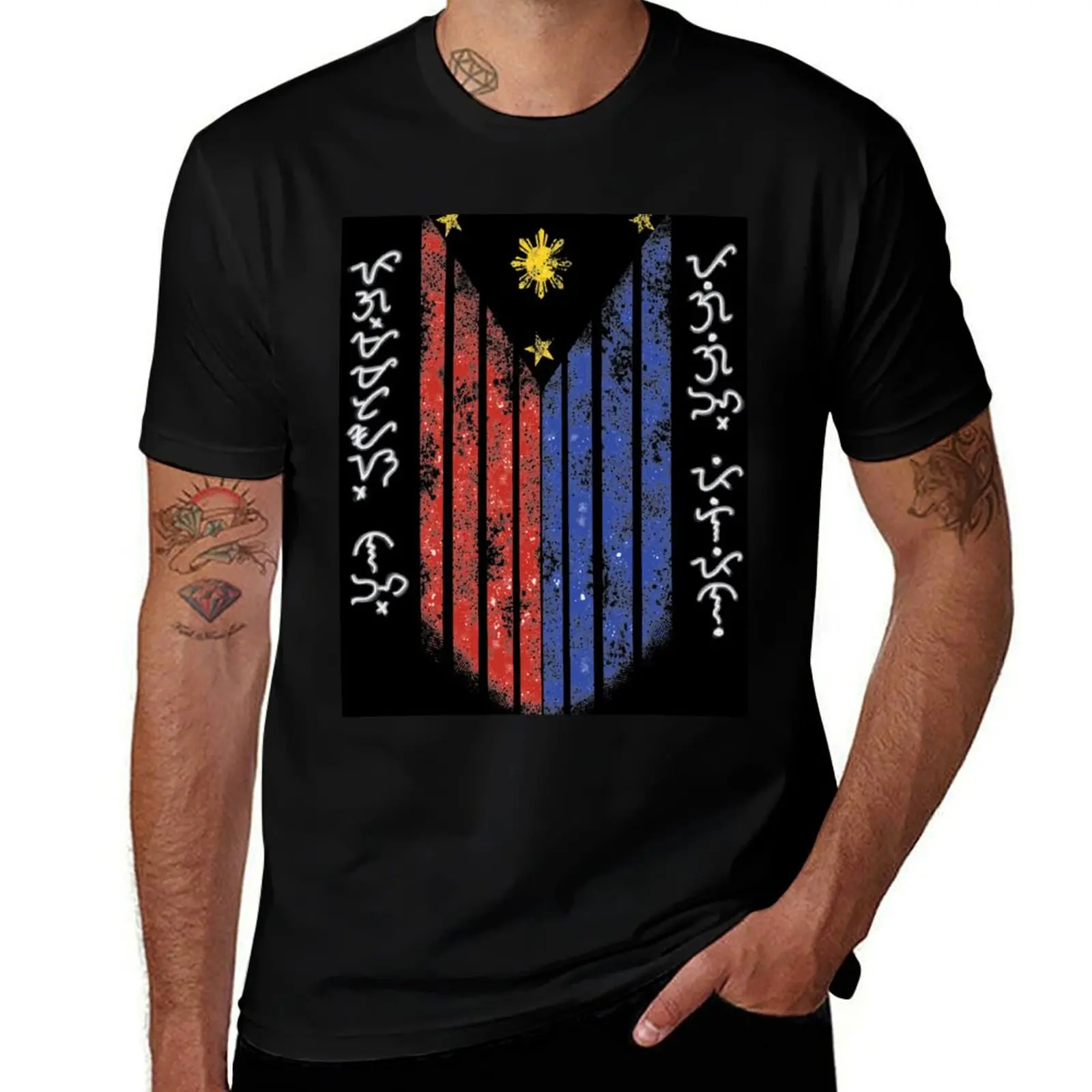Фото Футболка Baybayin - Pagmamataas Ang Pagiging Pilipino (Pilipino Pride) - удобная базовая футболка с круглым вырезом №1