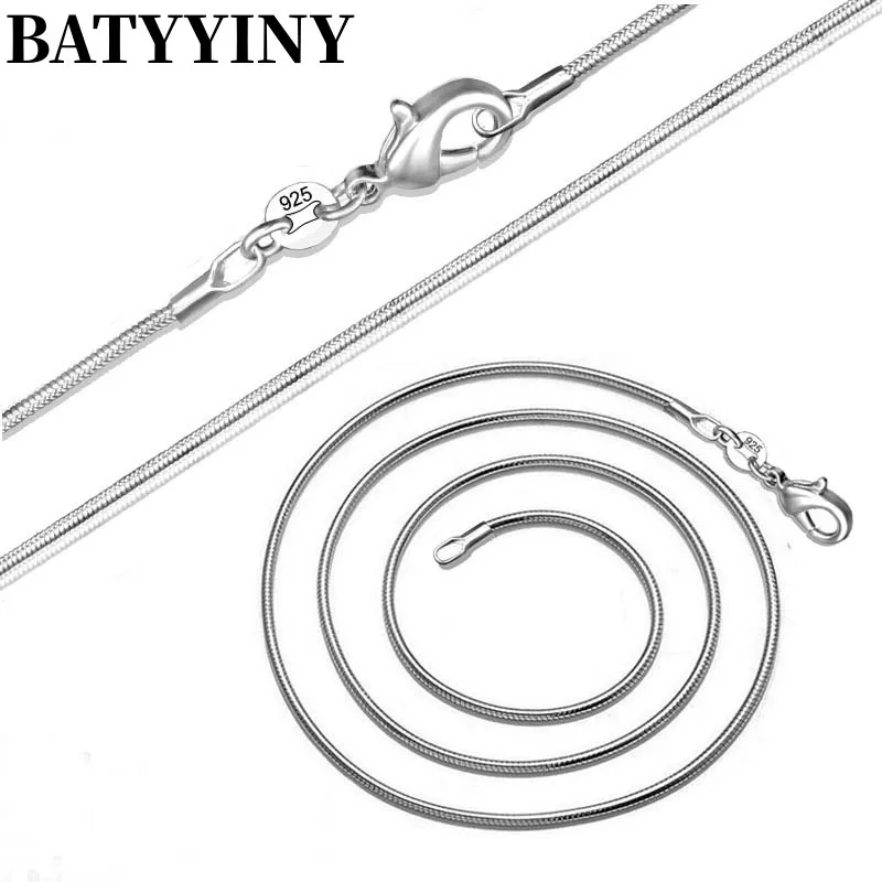 

BATYYINY 925 Sterling Silver necklace Women, Silver Fashion Jewelry Snake Chain 1mm Necklace 16 18 20 22 24 26 28 30"