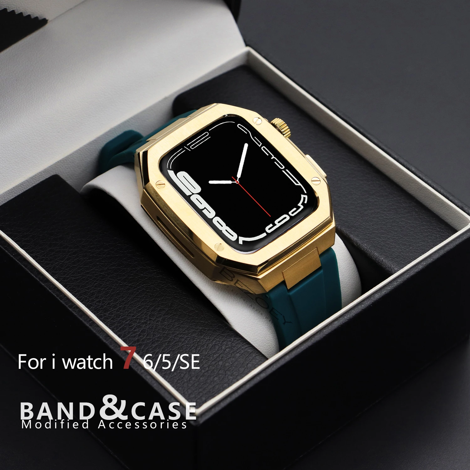 

Modification Mod Kit for Apple Watch Band Case 7 45mm 44mm 40mm Metal Bezel Frame Strap Replacement Strap for IWatch 6 5 4 3 SE