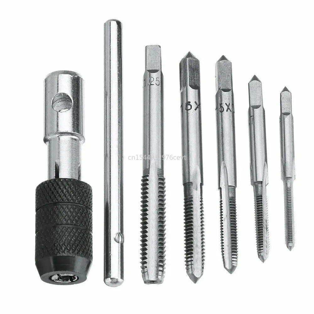 M3/M4/M5/M6/M8 Tap Set With Twist Drill Bits And Wrench 5pcs/Set T Type Machine Hand Screw Thread Taps Reamer hand drill screws images - 6