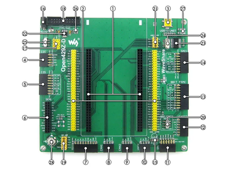

Open429Z-D Paquete B, placa de desarrollo STM32F4, STM32F429ZIT6