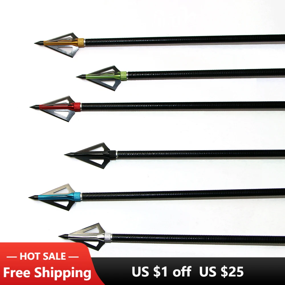 

6/12/24 Pack 125 Grain 3 Fixed Blade Hunting Broadheads Archery Arrow Hunting Points Metal Tips for Compound Bow and Crossbow