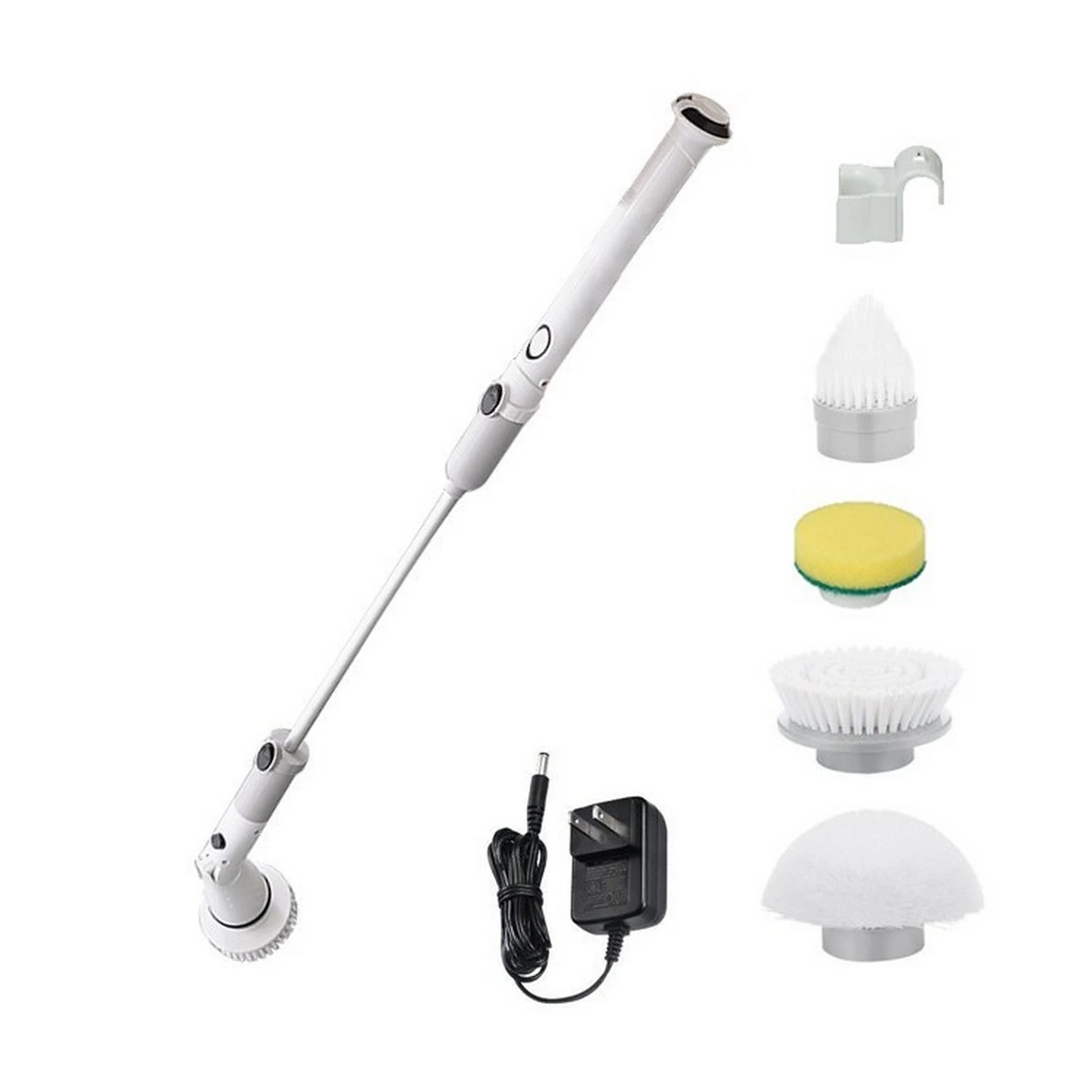 

Electric Rotary Scrubber Electric Cleaning Brush with Adjustable Long Handle Tile Scrubber 7 Multi-purpose Cleaning Brush Heads