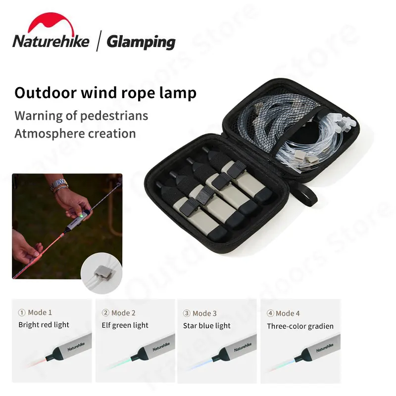 Naturehike Portable Tent Wind rope Guard Hanging Light IPX5 Waterproof Outdoor Camping Four Gear Light Mode Ambient Light