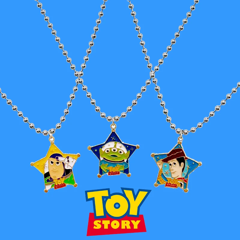 

Disney Toy Story Woody Buzz Lightyear Alloy Pendant Necklace Alien Cartoon Anime Peripheral Simple Fashion Clothing Accessories