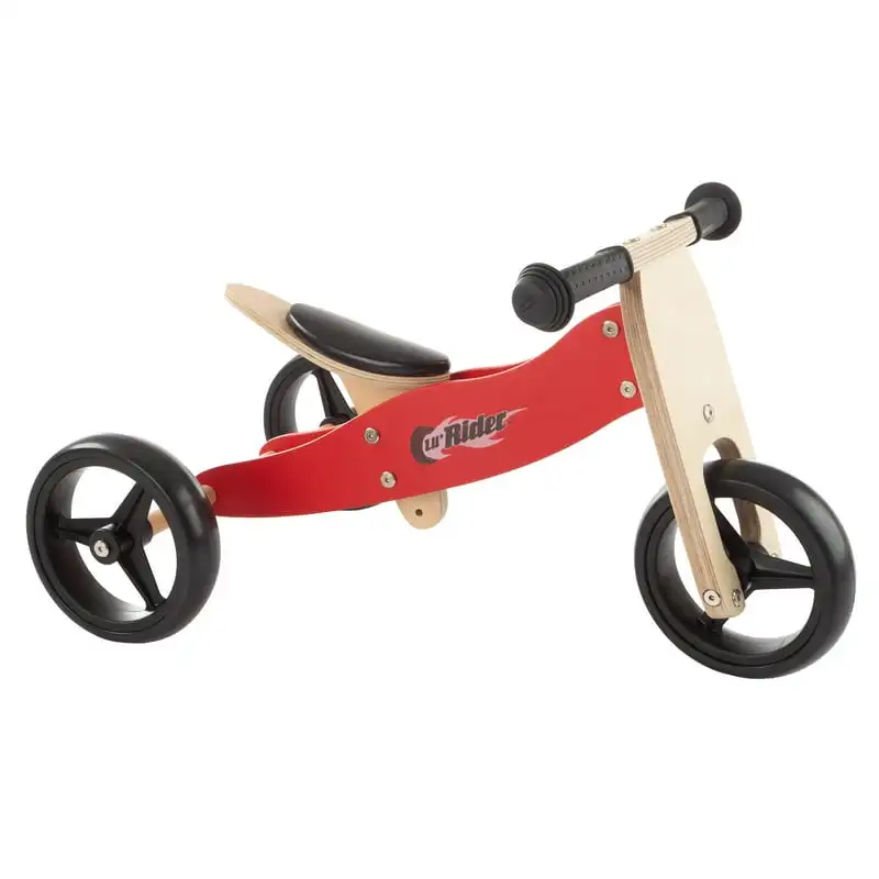 

2-in-1 Wooden Balance Bike & Push Tricycle- Ride-On Toy for Ages 1-3 by Lil Rider