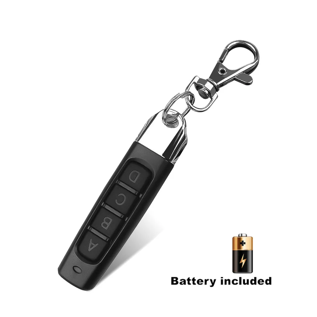 

433MHz Garage Door Remote Control Wireless Battery Powered Professional Stylish Rolling Gate Copier Transmitter with Keyring