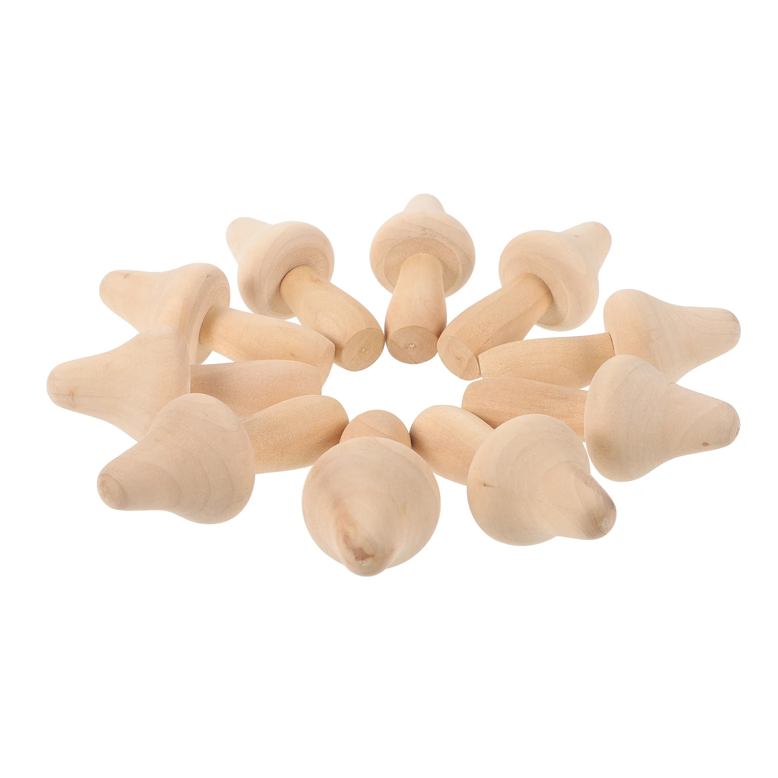 

10 pcs DIY Unfinished Wood Mushroom Unpainted Mushrooms Crafts Wooden Mini Mushroom