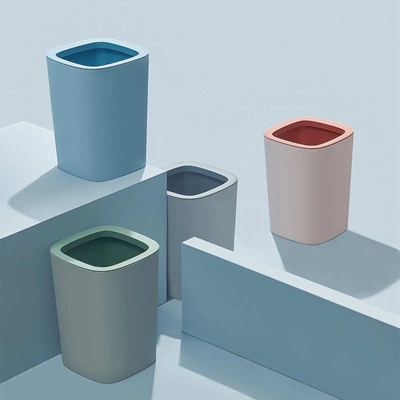 

Trash Can Bathroom Bin Bedroom Bin Plastic Waste Bin Waste Paper Basket Recycle Bin for Home Kitchen Toilet Office