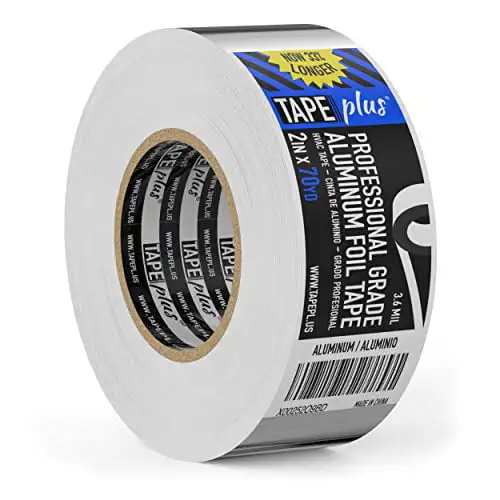 

TapePlus Professional Grade Aluminum Foil Tape 2" by 210' (70 Yards) HVAC, Sealing & Patching Hot & Cold Air Ducts, Metal Repa