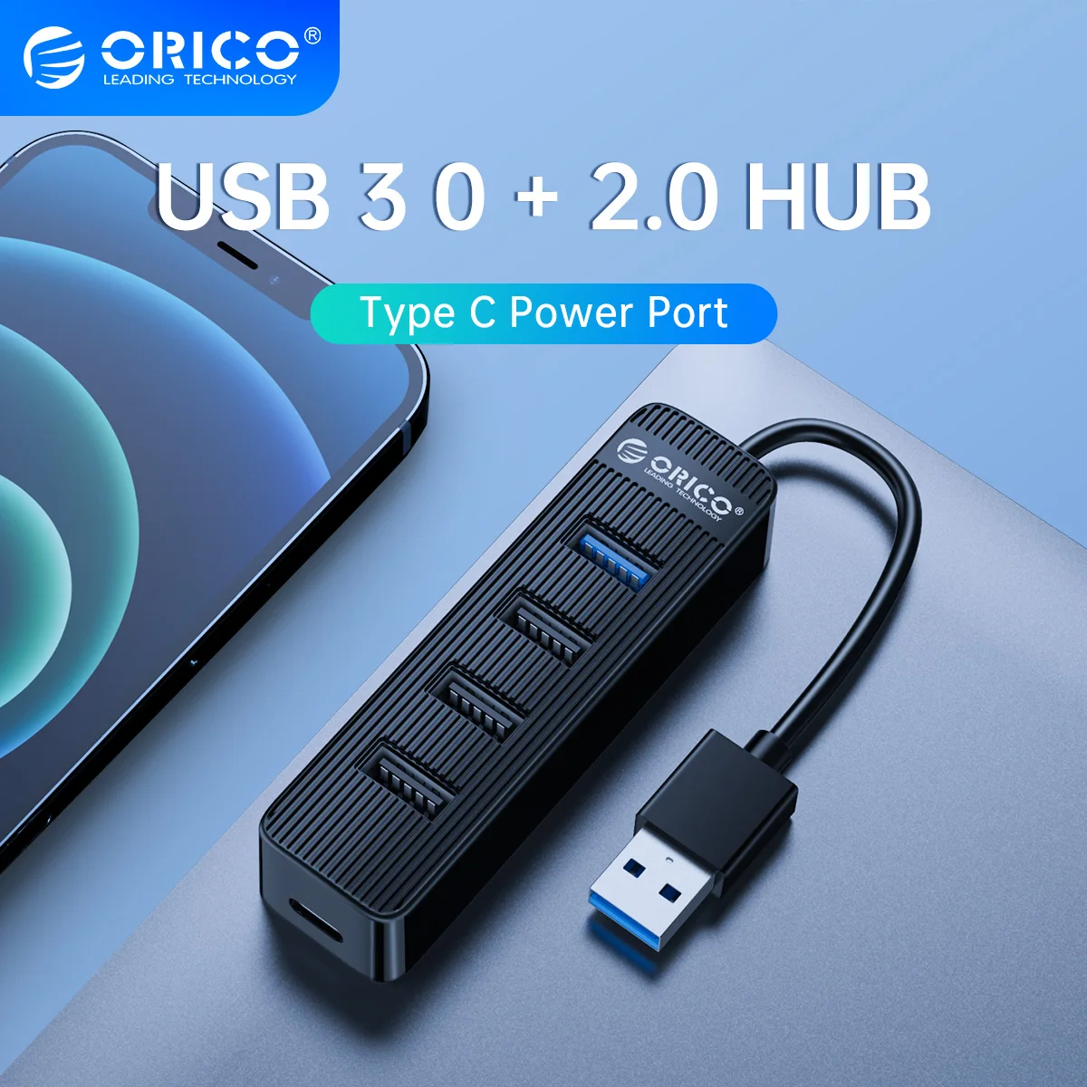 

USB-разветвитель ORICO, USB 3 0 + 2,0, высокоскоростной, 4 порта USB 2,0, TF