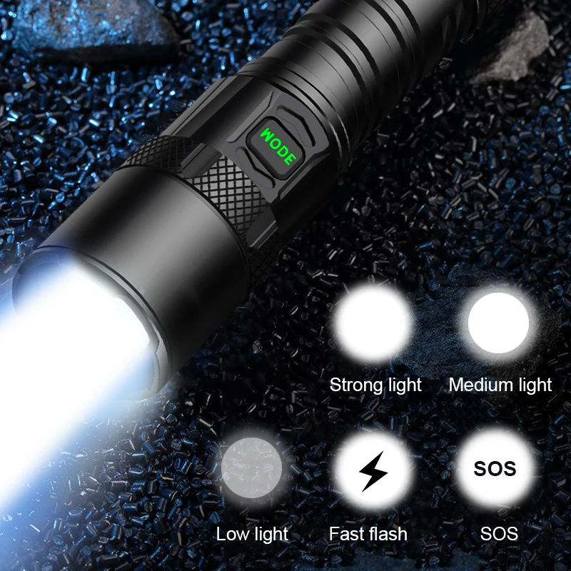 New XHP199 Powerful LED Flashlight XHP160 XHP90 Rechargeable Torch Light High Power 26650 USB Waterproof Camping Lamp |