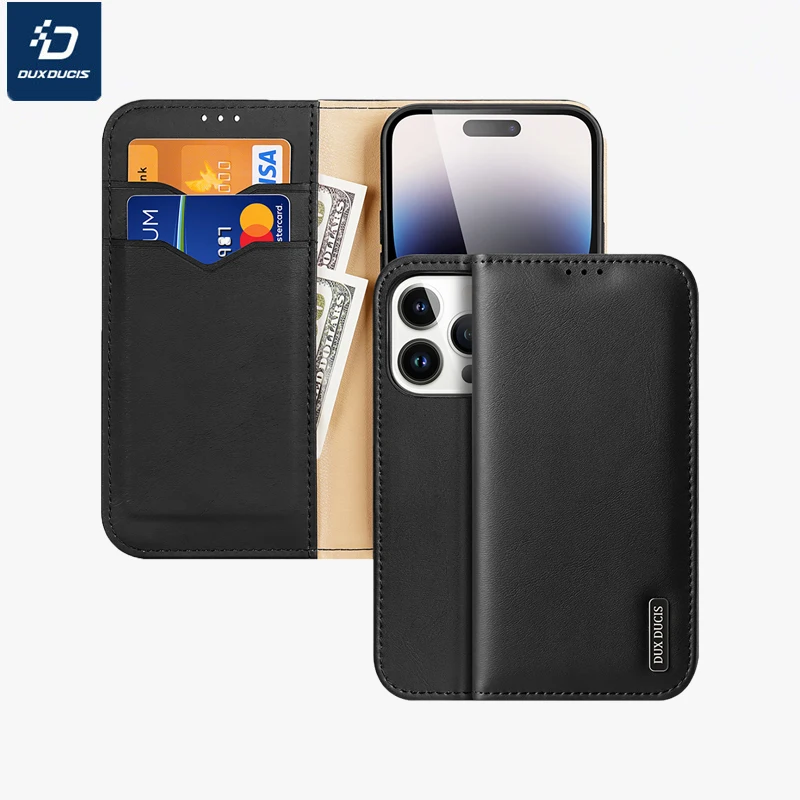 Чехол-Кошелек DUX DUCIS из натуральной кожи для iPhone 14 Pro