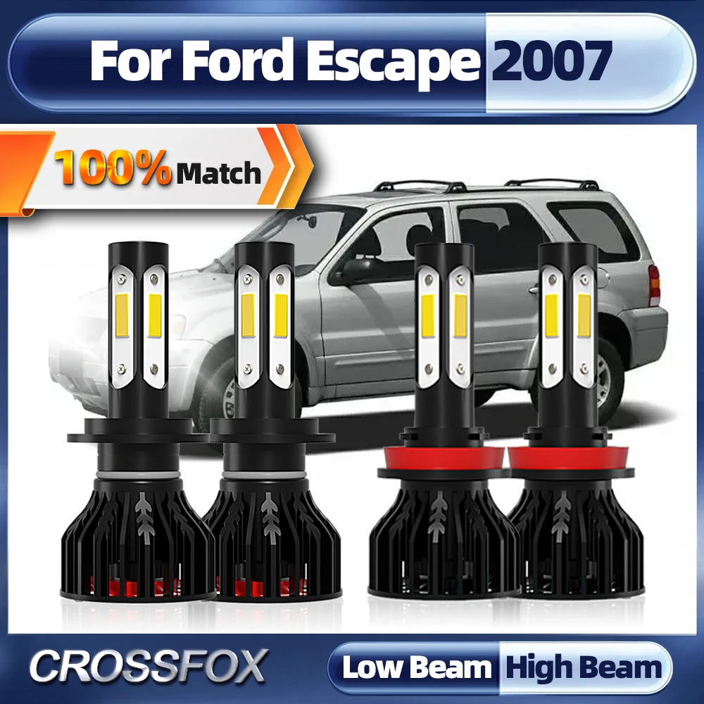 

H7 Turbo LED Bulb Canbus Car Headlight Lamp H11 With Fan 6000K White 240W 40000LM 12V 14V Fog Lights For Ford Escape 2007