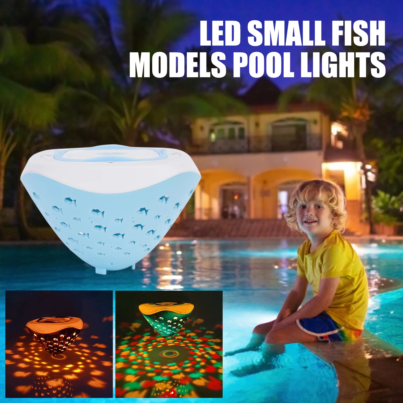 

Floating Pool Lights - 4 Colors 5 Modes Fish Pattern Pool Light That Float