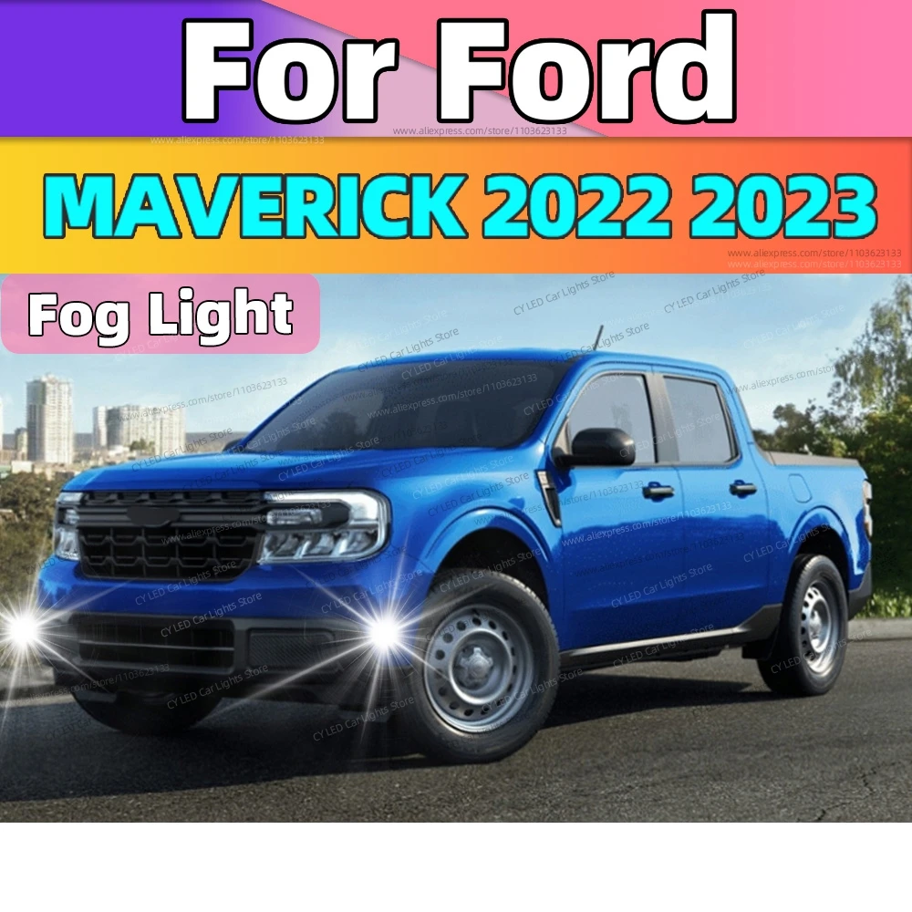 Фото 2 шт. 6000K светодиодные передние противотуманные фары Canbus Car Light Blub 20000LM Plug and Play для Ford MAVERICK 2022 2023 Автоаксессуары №1