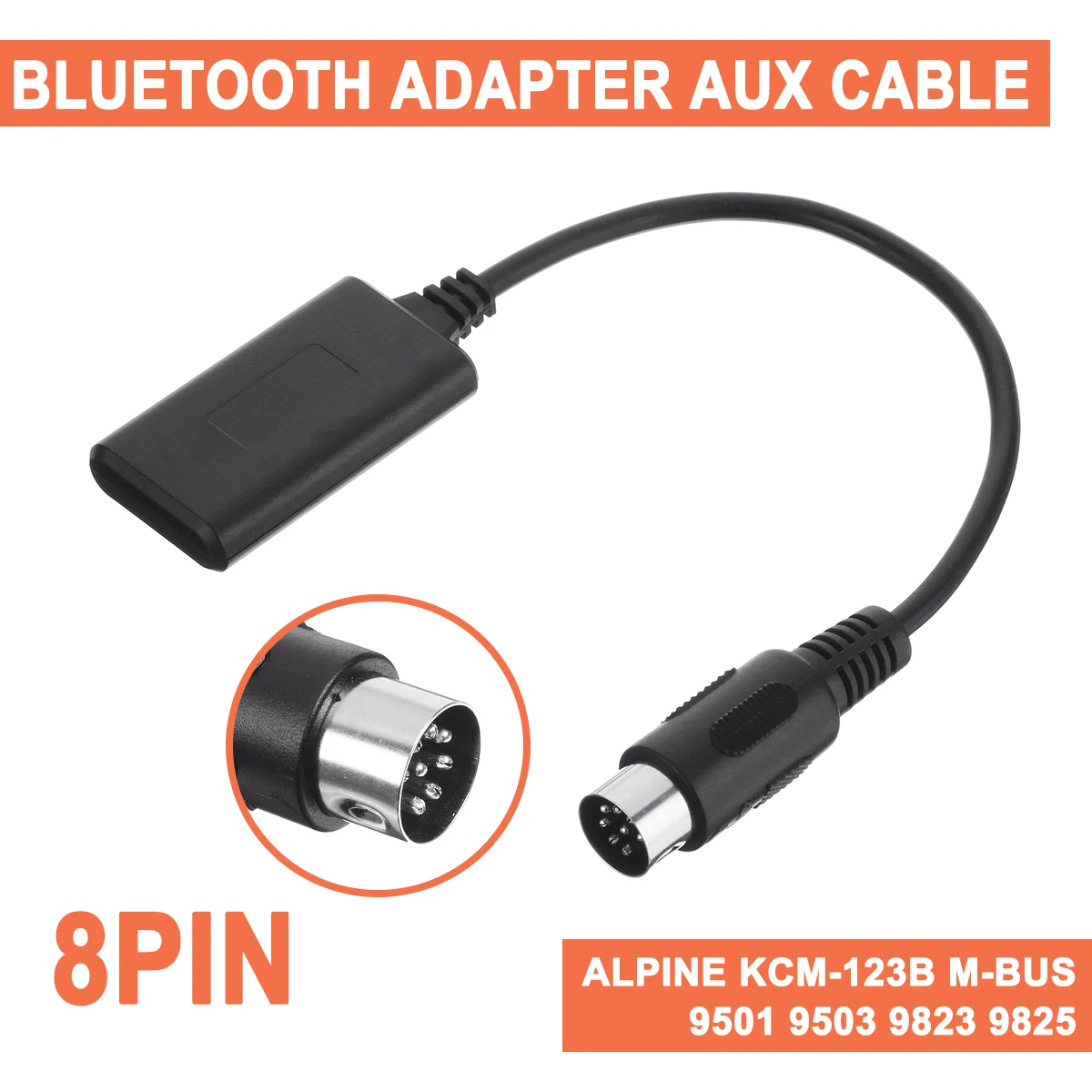 For Alpine KCM-123B M-BUS 9501 9503 9823 9825 bluetooth Adapter Music Aux Module Car Electronics Accessories