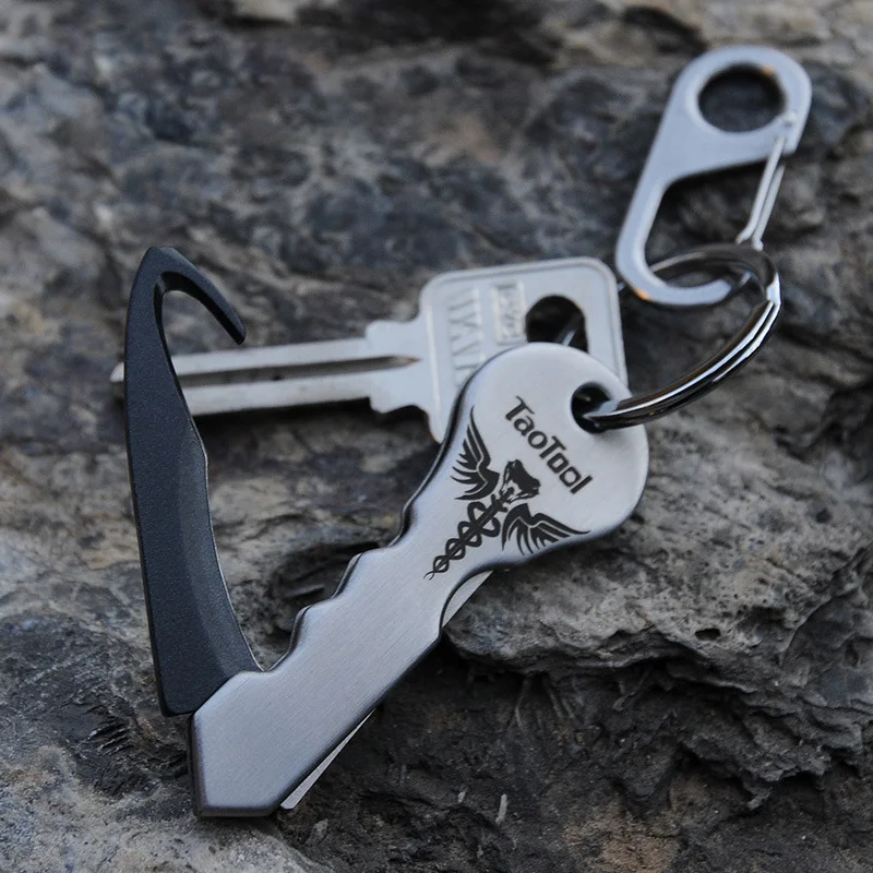 

Micro V-shaped Hook Knife Stainless Steel Blade EDC Foldable Keychain Brass Handle Outdoor Camping Emergency Survival Tool