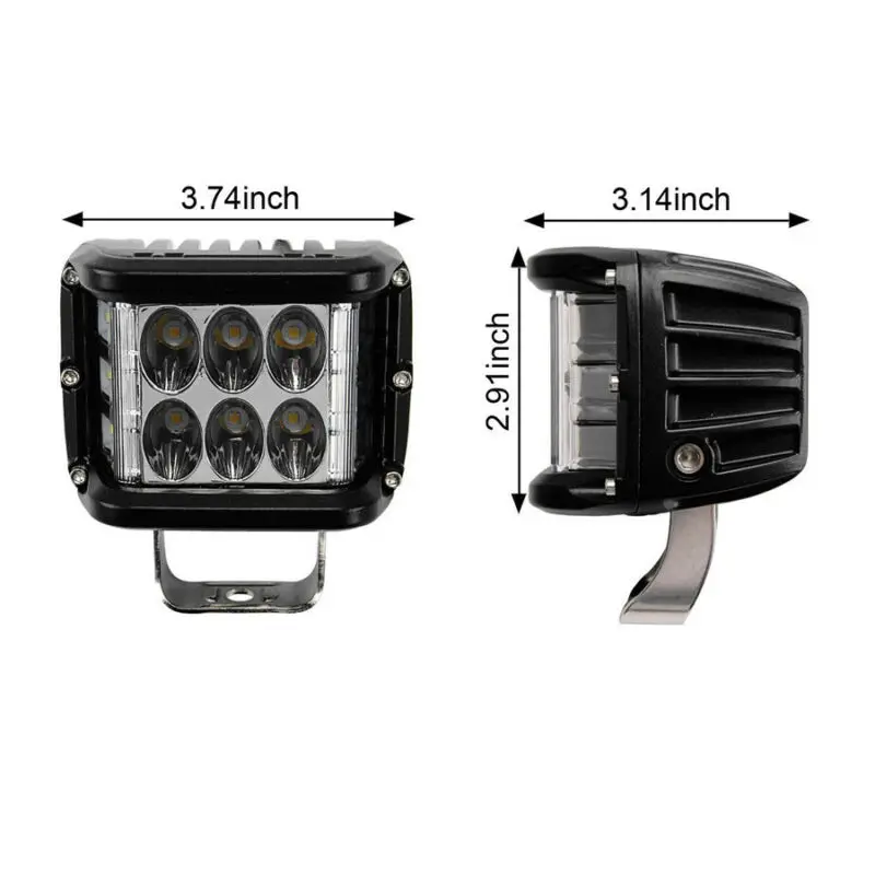 

Side Work Light 1 Pcs 12LED 9000LM DC10-48V White+Red Work 4'' 45W Light Shooter Durable