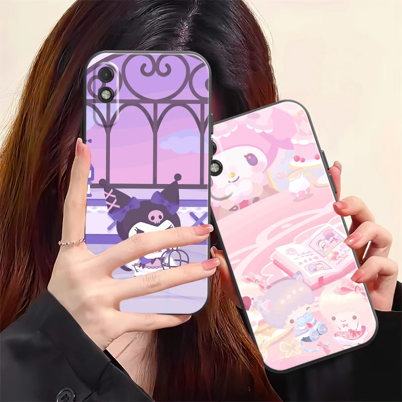 

Cute Kuromi Phone Case For Xiaomi CC9 CC9e 10S 10 Pro 11 11 Lite 11 Pro 10 Liquid Silicon Coque Black Back Funda Carcasa Soft