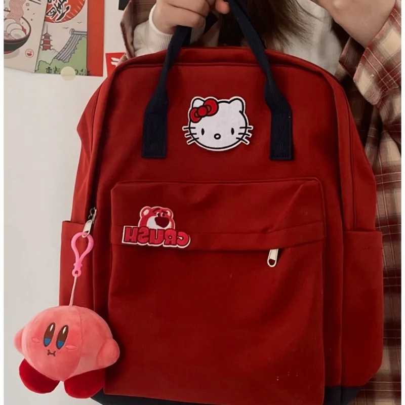 Sanrio Y2K Student Schoolbag Female Commuter Class Backpack Hello Kitty Portable Backpack School Backpack for College Students