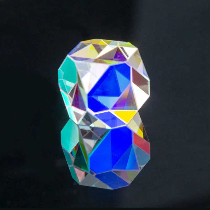 

Радужная оптическая стеклянная многогранная призма-куб-призма для декоративного образования, 1 шт.