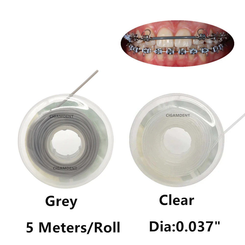 

Dental Orthodontic Archwire Sleeve Elastic Power Tubes Bumper Tissue Tubing Guard Arch Wire Protect Tube Grey/Clear