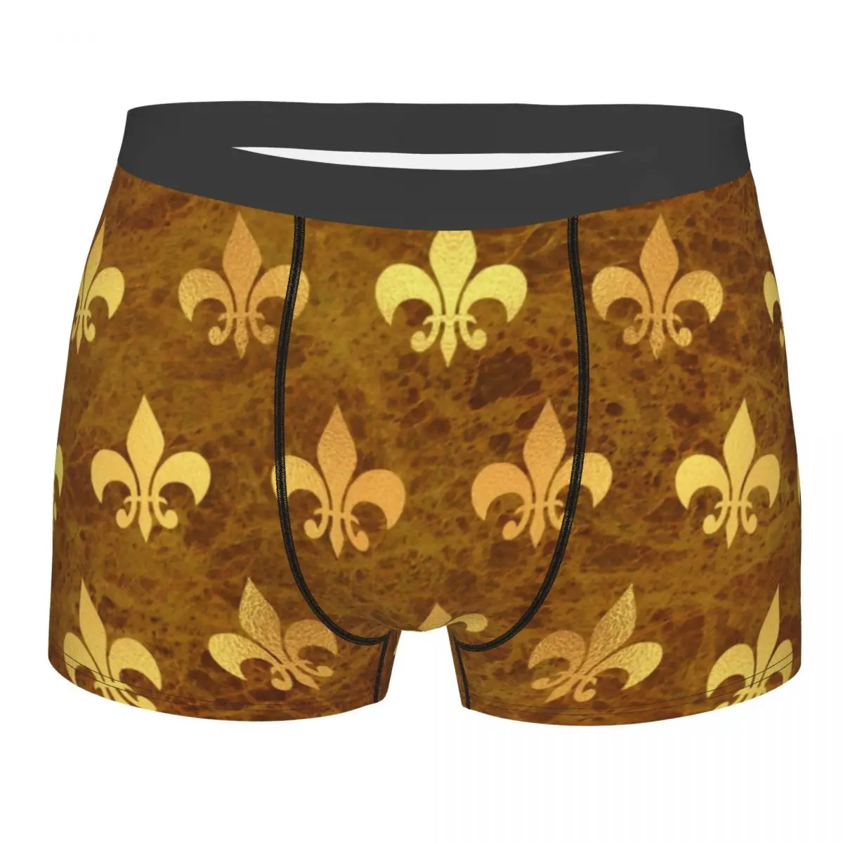 Мужское нижнее белье из королевского золотисто-коричневого мрамора Fleur De Lis