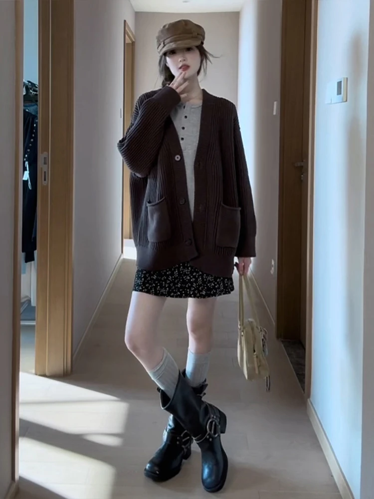 Корейская серия свитер верхняя одежда женская осень и зима 2024 новый вязаный