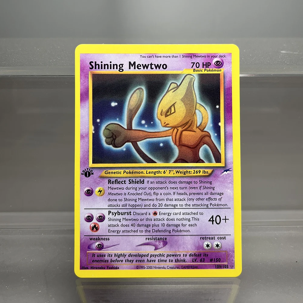 Фото Neo Destiny Charizard PTCG, одна коллекционная карта, 1-е издание, 1996, тирангированная карта Генгар, PKM, прокси-карты, игрушки, подарки №1