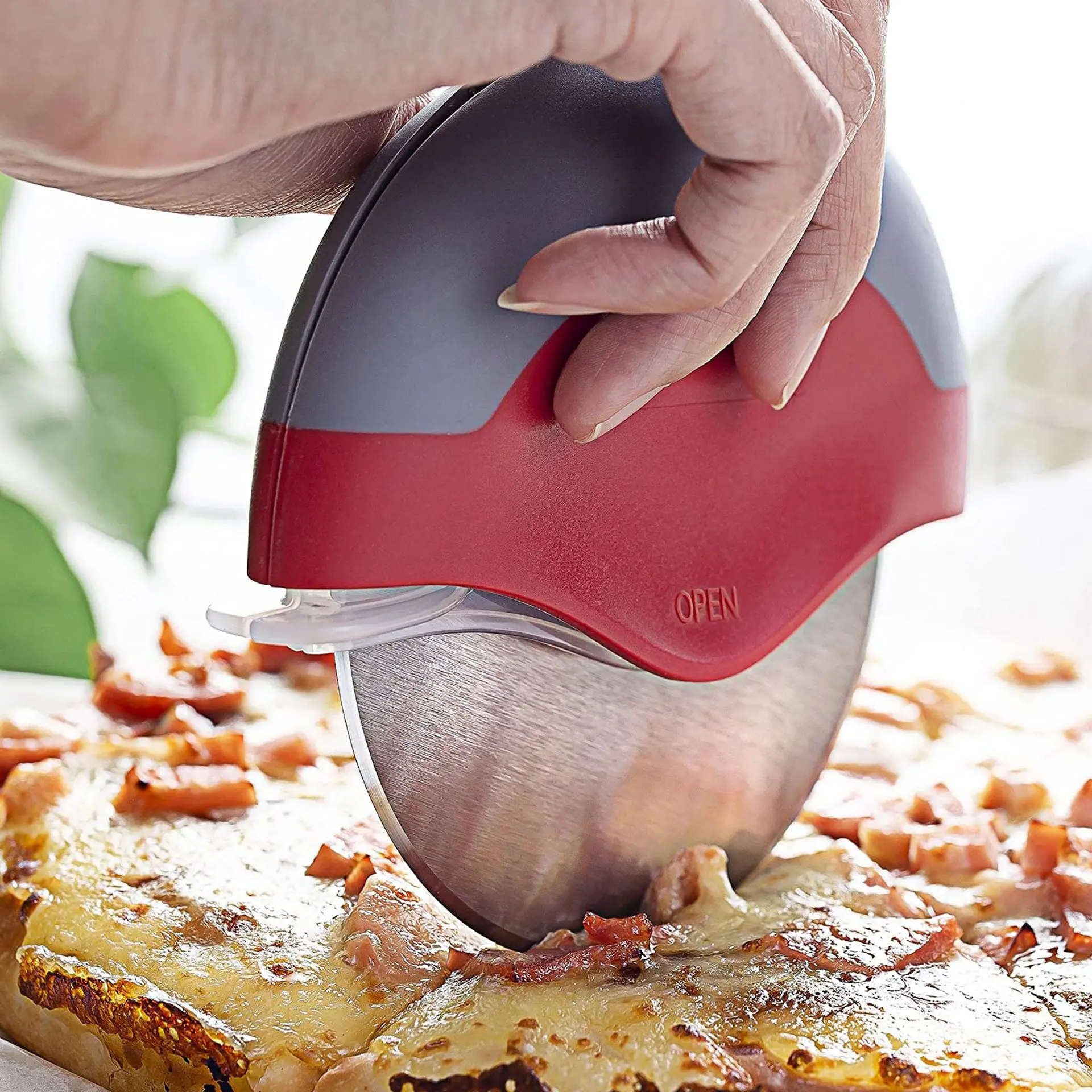 

Washable Pizza Knife Household Kitchen Gadget Creative round Roller Knife Stainless Steel Pancake Knife