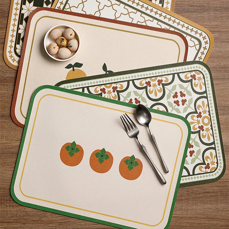 Печатные кожаные салфетки в японском стиле ПВХ коврик для стола