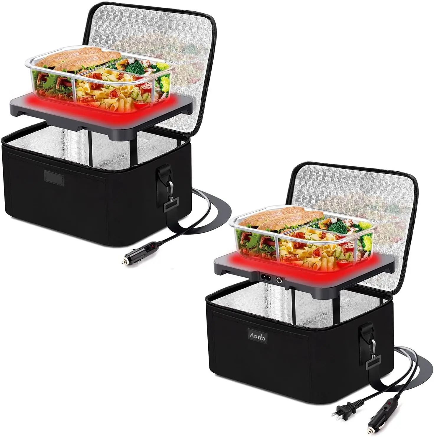 

Portable Food Warmer Personal Mini Portable Oven - 12V 24V 2-in-1 Car Food Warmer and 12V 24V 110V 3-in-1 Electric Heated Lunch