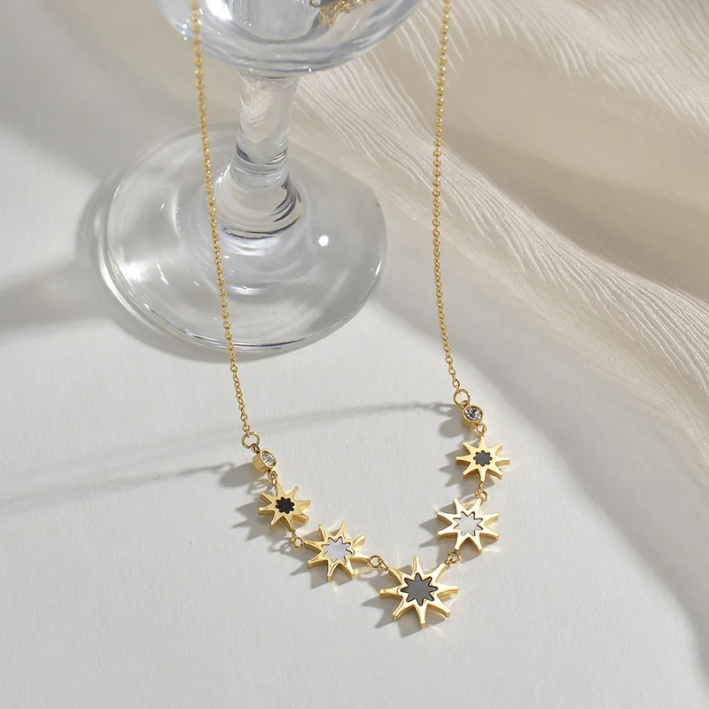 Stainless Steel Women Necklace Gold Color Plated Chain with Pendant Fashion New Unique Girl Jewelry