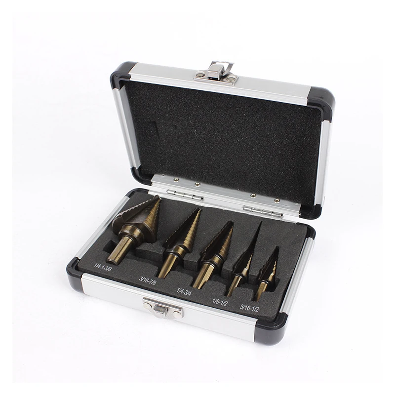 

5pcs Step Drill Bit Set HSS Cobalt Multiple Hole 50Sizes Cobalt Titanium Carbide Drill Bits Hole Cutter Tool Wood Metal Drilling
