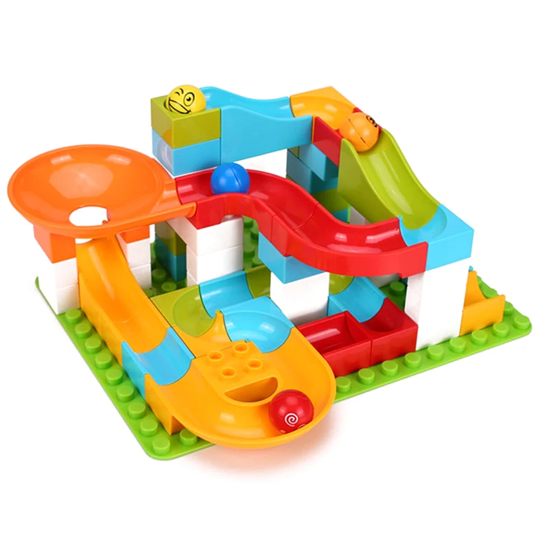 

Crazy Fun Rolling Ball Building Blocks Compatible Marble Run Bricks Parts Educational DIY Toys