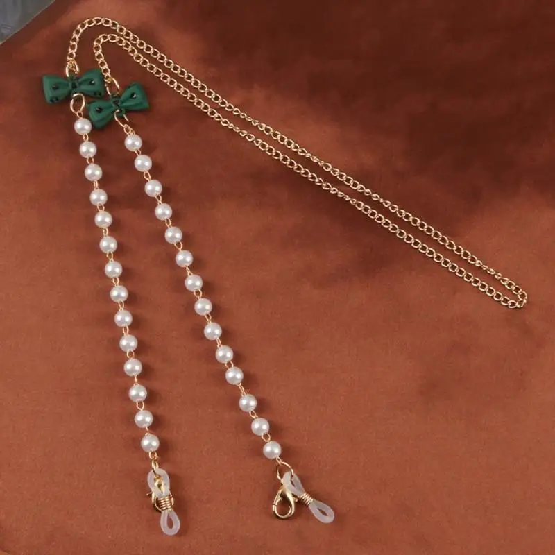 

Glasses Chain Hanging Neck Pearl Bow Long Chain Children's Mask Rope Multi-purpose Sunglasses Decorative Chain Buckles Hooks