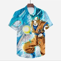 2022 new hawaiian style couple shirts anime dragon ball series printed mens shirts quick dry casual beach tops oversized 6xl