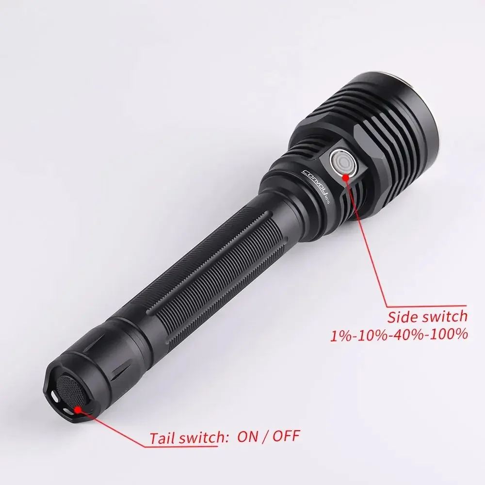 Фото Мощный светодиодный фонарик XHP70.3 HI 5200LM, полицейский фонарь с батареей 2*21700 для длительного кемпинга, рыбалки №4