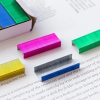 800pcsbox colorful stapler stitching needle 12mm book staples 12 246 metal staples office stationery binding supplies