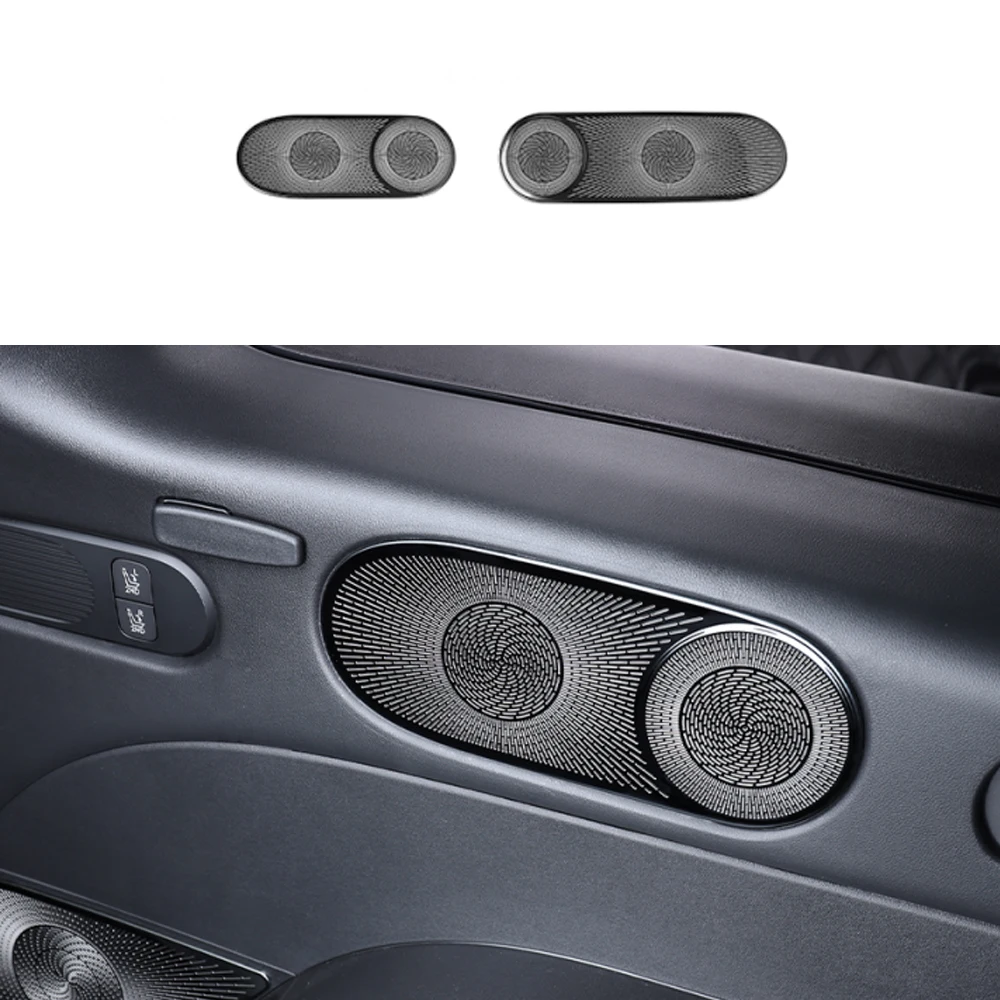 Для Hyundai Palisade LX3 2025 2026, черная нержавеющая сталь, третья крышка заднего автоматического динамика, решетка сабвуфера автомобиля, сетка, отделка LHD
