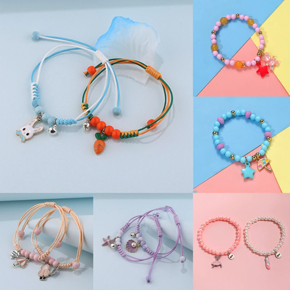 

Western Cute Star Shell Bracelet Colorful Good Friend Rabbit Bead Bracelet For Couple Gift