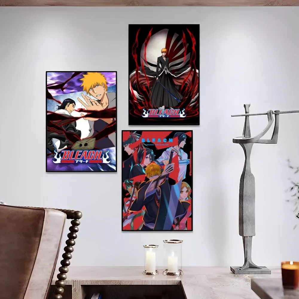

BLEACH Anime Poster Self-adhesive Art Poster Retro Kraft Paper Sticker DIY Room Bar Cafe Vintage Decorative