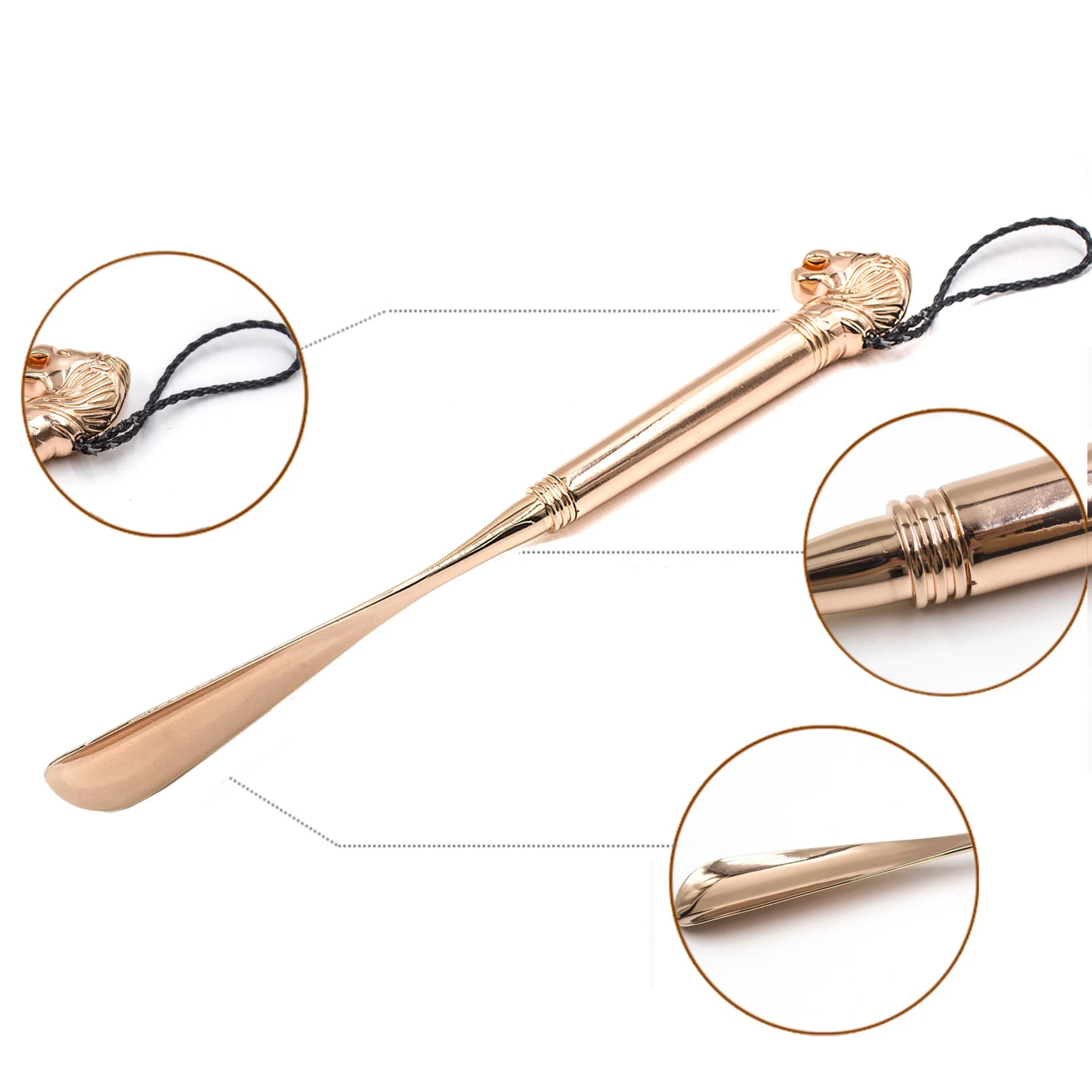 Обувной рожок в стиле ретро прочный длинный металлический с головой льва для