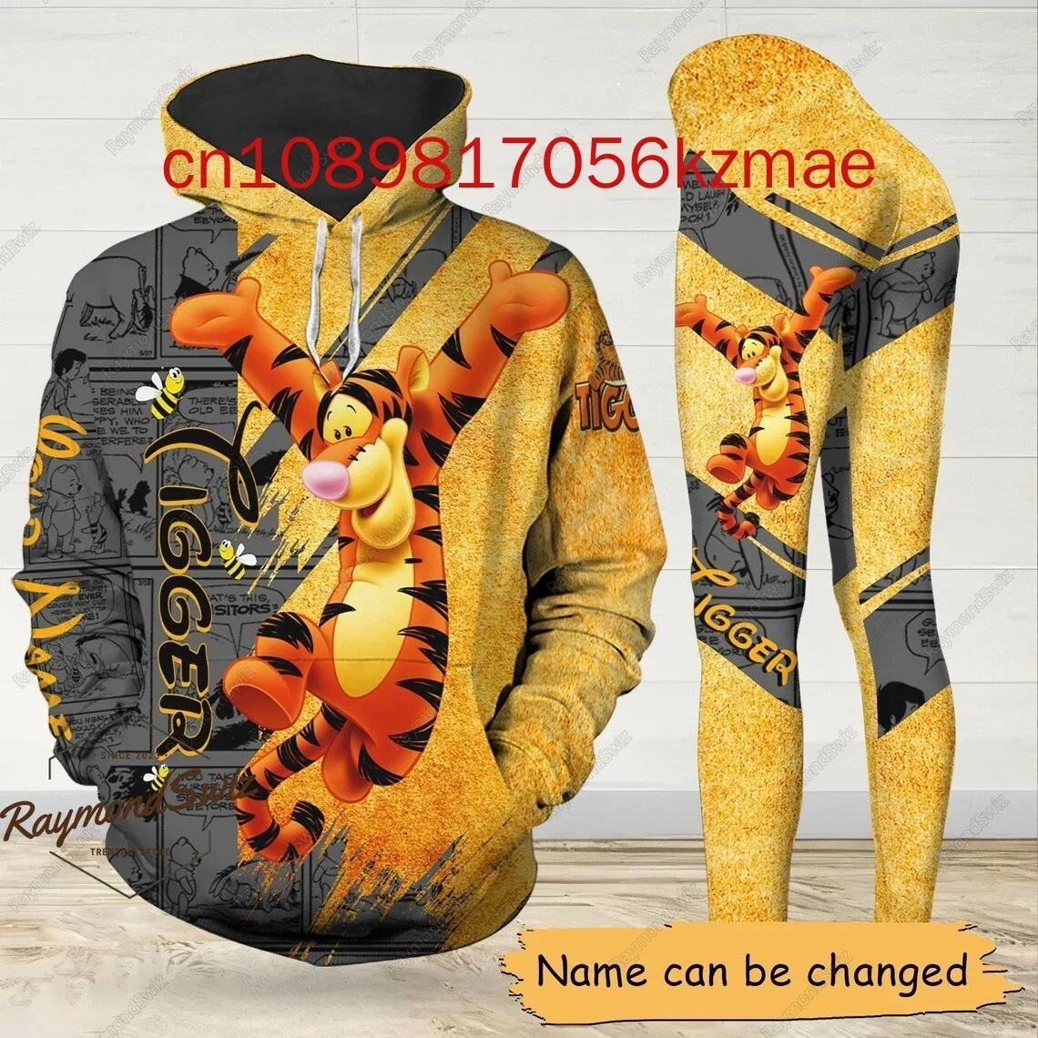 Disney Tigger 3D Толстовка Женская Леггинсы Для Йоги Комплект Микки Йога Спортивные